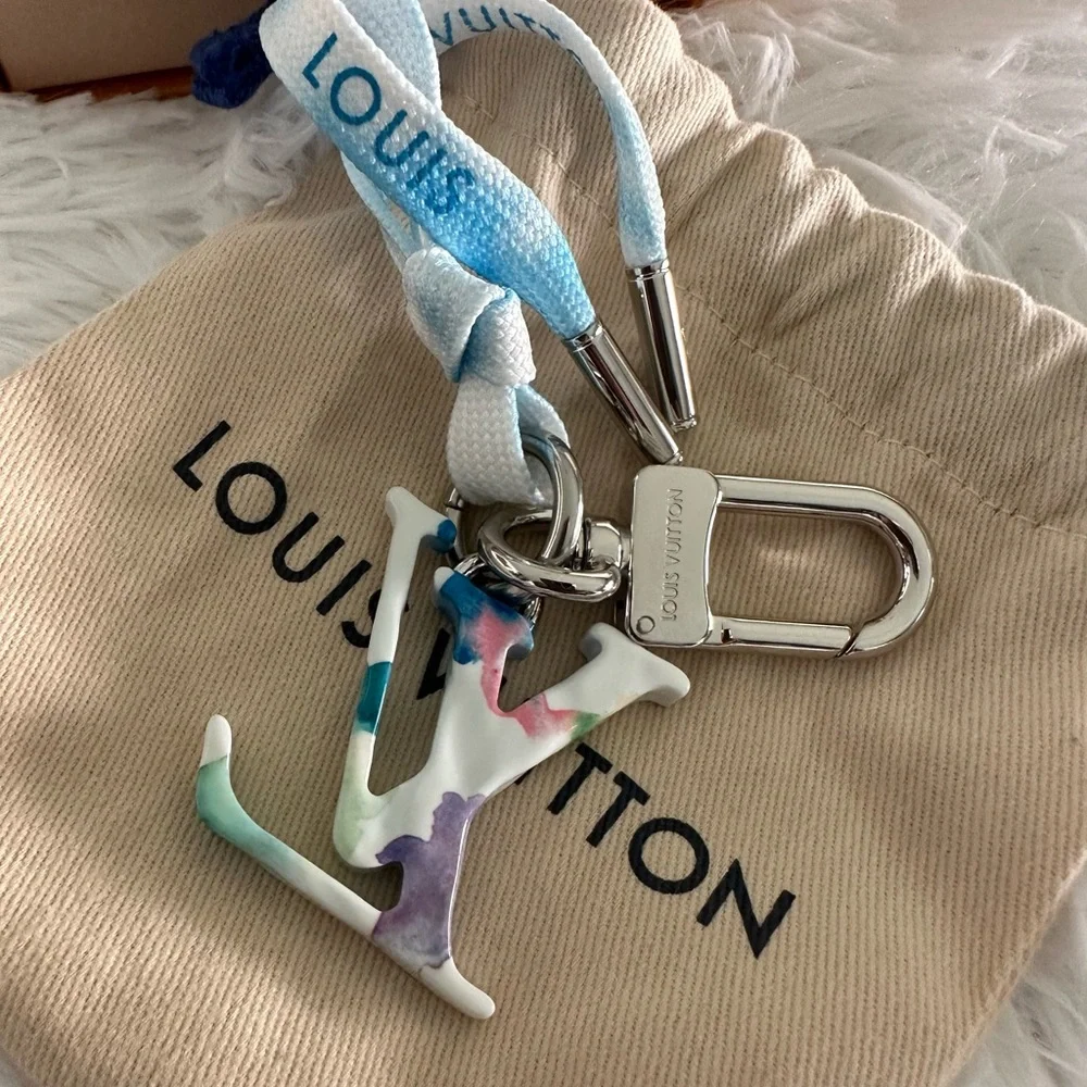 Authentic Louis Vuitton LE‎ Watercolor LV bag Charm Key Holder NEW